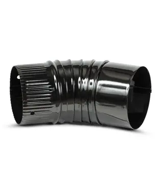 Fumio Bocht 45° Emaille Zwart 0.5mm (90mm)