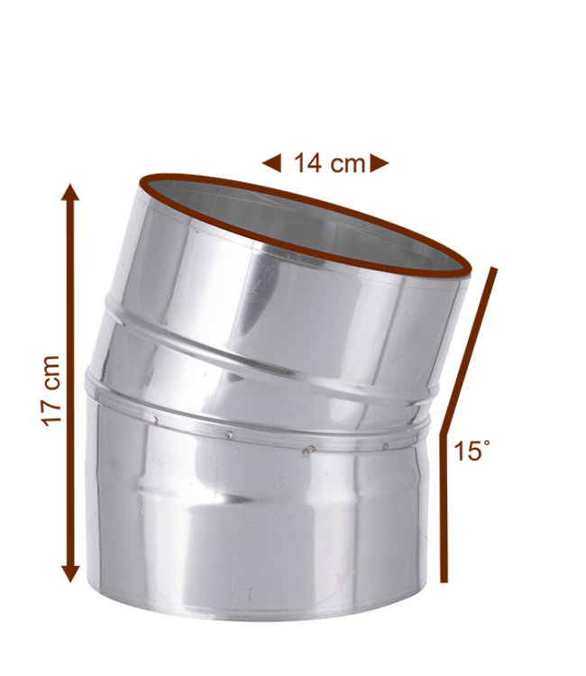 Fumio Bocht 15° RVS  Ø140mm
