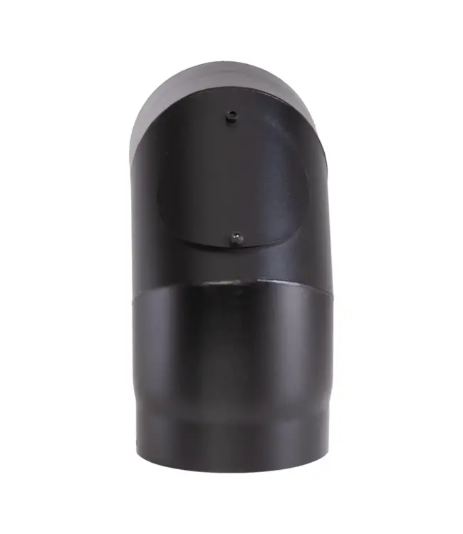 Fumio Bocht 90° Ø180 2mm zwart met inspectie opening