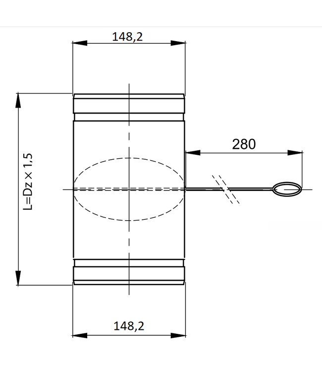 Fumio Gegalvaniseerde Smoorklep met Staaldraad   Ø150mm 0,5mm