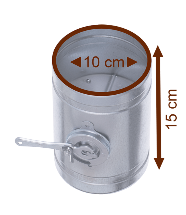 Fumio Gegalvaniseerde Smoorklep met hendel Ø100mm 0,5mm