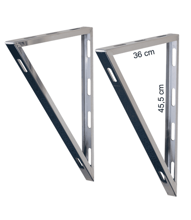 Fumio Set van 2x Muursteunen voor gevelmontage 445x360mm RVS