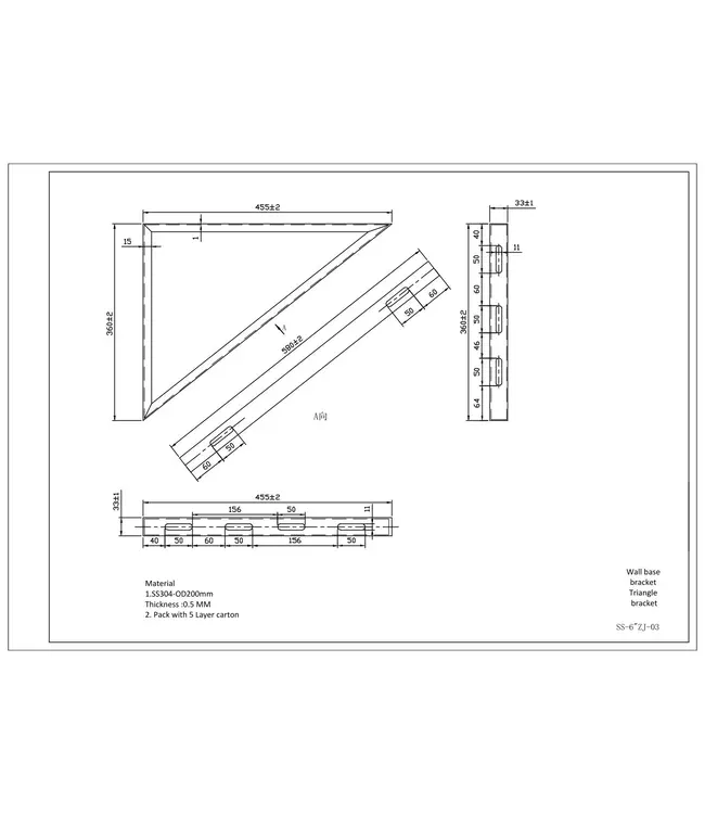 Fumio Set van 2x Muursteunen voor gevelmontage 445x360mm RVS