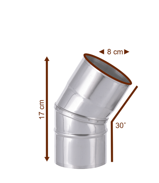 Fumio Bocht 30° RVS Ø80mm