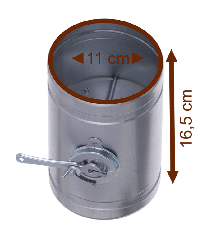 Fumio Gegalvaniseerde Smoorklep met hendel Ø110mm 0,5mm