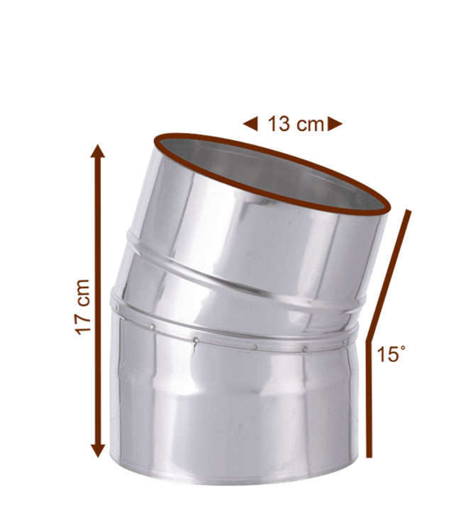 Fumio Bocht 15° RVS Ø130mm