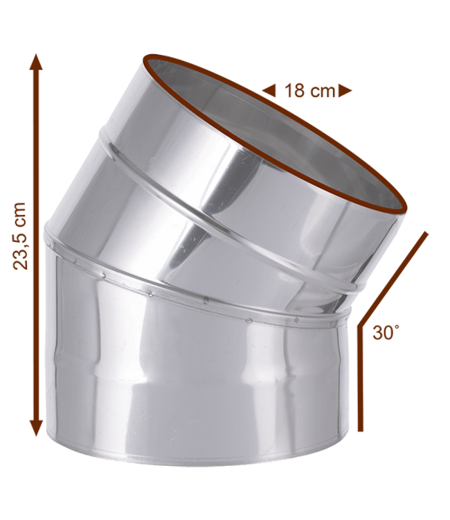 Fumio Bocht 30° RVS  Ø180mm