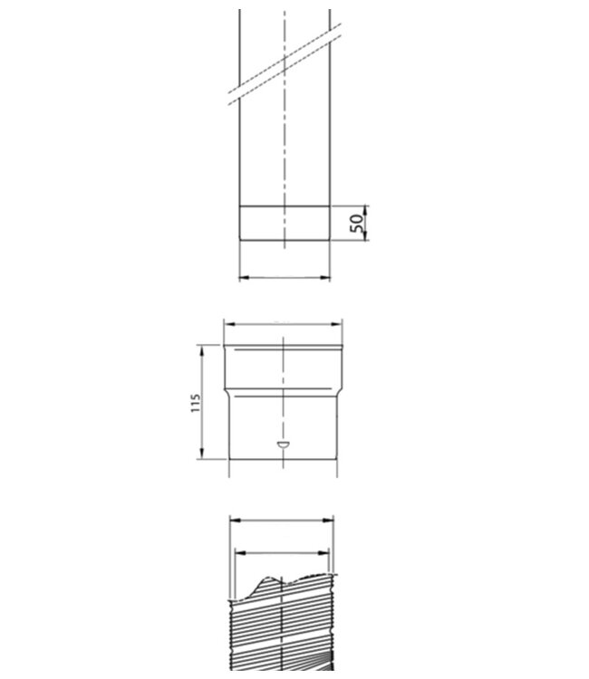 Fumio Aansluitstuk voor felxibele buis 150mm