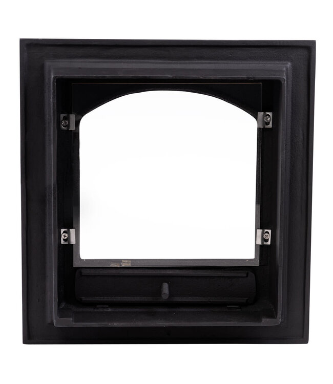 Ovendeur vierkant gietijzer 37x37 met glas