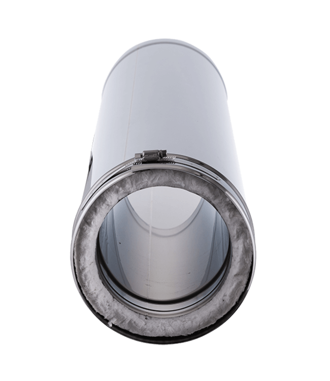 Fumio Kachelpijp 1000mm dubbelwandig Ø200/Ø150mm 0,5mm RVS