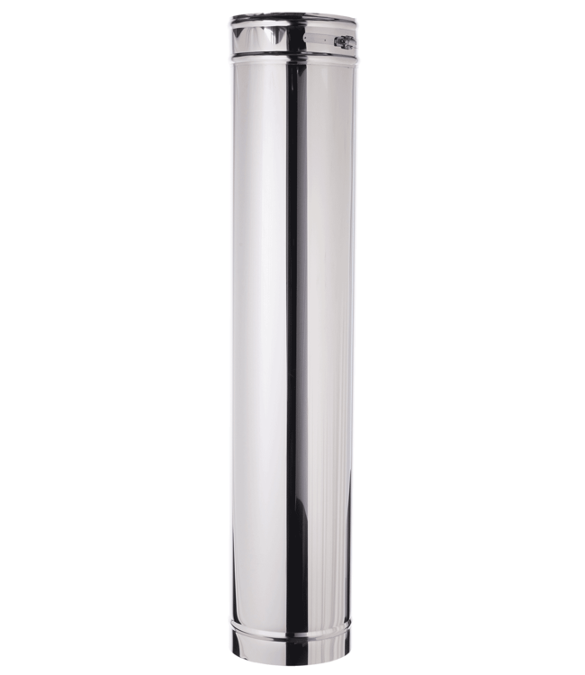 Fumio Kachelpijp 1000mm dubbelwandig Ø200/Ø150mm 0,5mm RVS