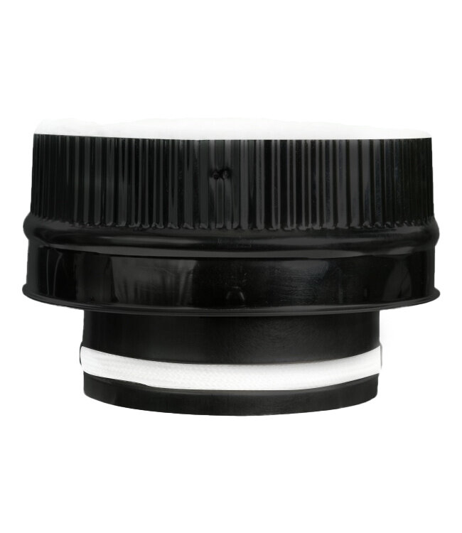 Fumio Verloop 150mm. enkelwandig naar dubbelwandig 150/200 Zwart