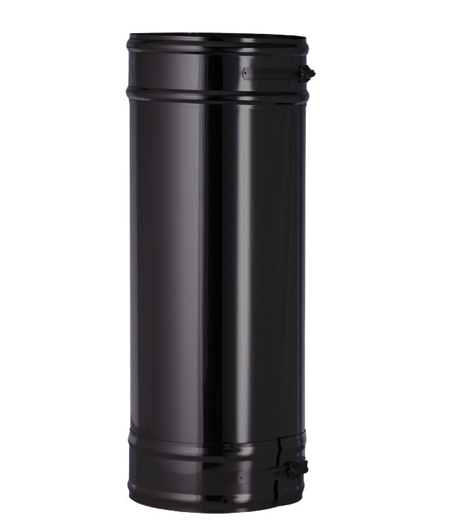 Fumio Kachelpijp 500mm dubbelwandig Ø200/Ø150mm 0,5mm RVS Zwart
