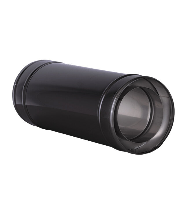 Fumio Kachelpijp 500mm dubbelwandig Ø200/Ø150mm 0,5mm RVS Zwart