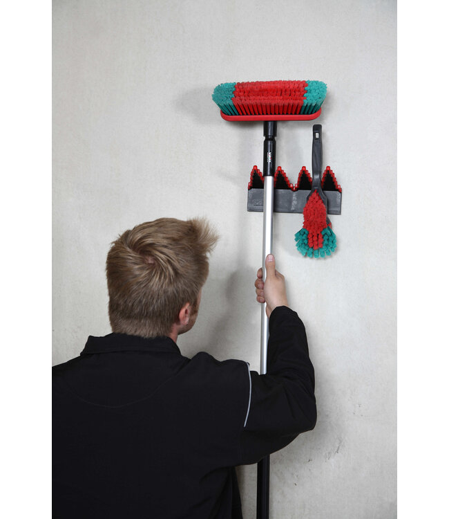 Vikan Spazzola con passaggio acqua, 225 mm, Morbido/Sfrangiato, Nero