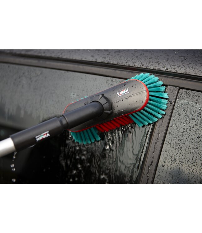 Vikan Spazzola con passaggio acqua, 250 mm, Morbido/Sfrangiato, Nero