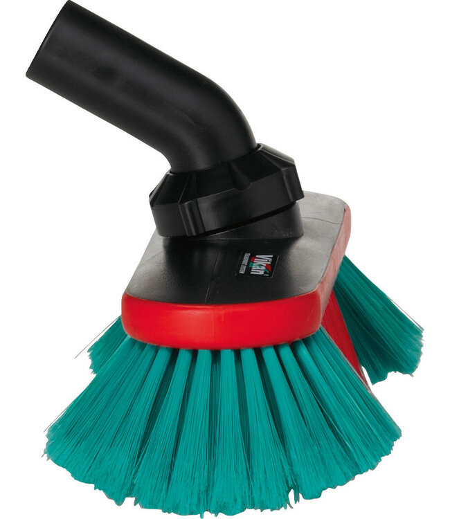 Vikan Spazzola con passaggio acqua, 250 mm, Morbido/Sfrangiato, Nero