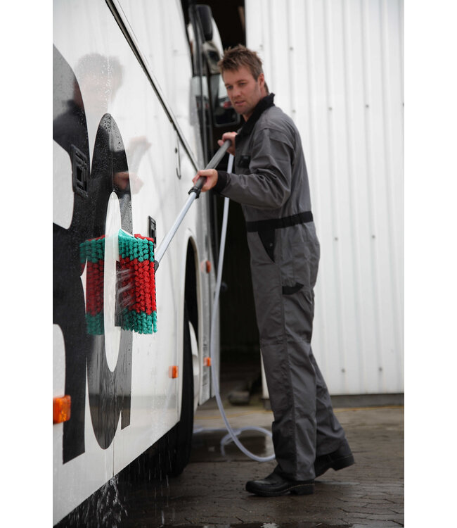 Vikan Spazzolone angolare con passaggio acqua High/Low, 275 mm, Morbido/Sfrangiato, Nero