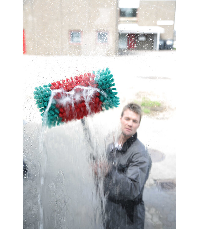 Vikan Spazzolone angolare con passaggio acqua High/Low, 275 mm, Morbido/Sfrangiato, Nero