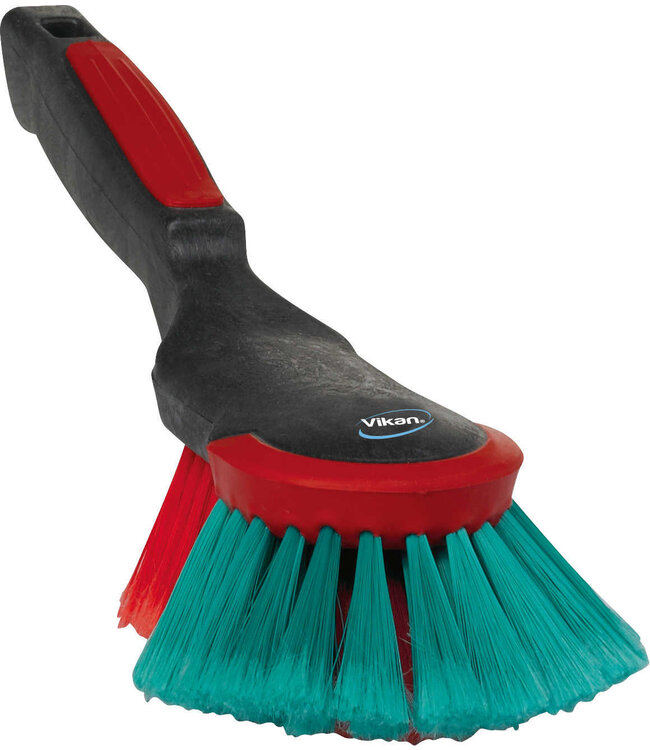 Vikan Spazzola con manico ergonomico, 320 mm, Morbido/Sfrangiato, Nero