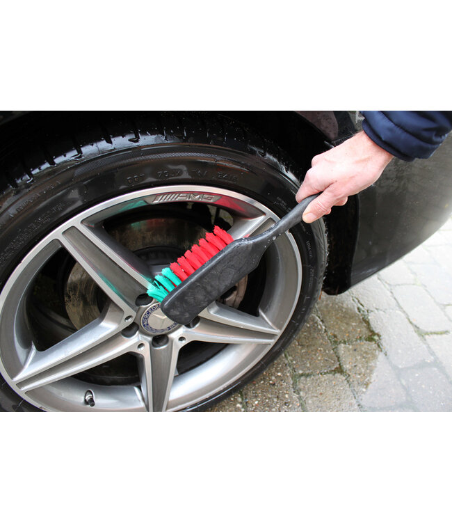 Vikan Spazzola auto con manico lungo, 420 mm, Morbido/Sfrangiato, Nero