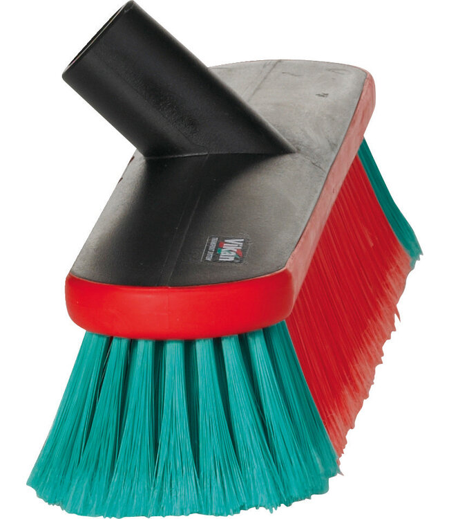 Vikan Brosse ovale à passage d'eau, 370 mm, Souple/fleuré, Noir