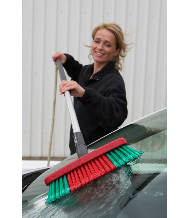 Vikan Brosse ovale à passage d'eau, 270 mm, Souple/fleuré, Noir