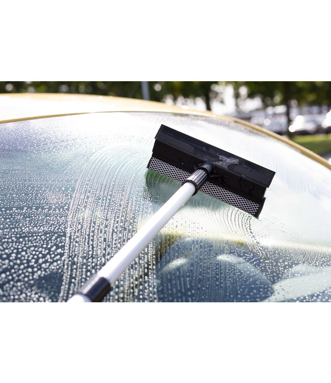 Vikan Raschietto per vetri con spugna e manico telescopico, 710 mm, Nero