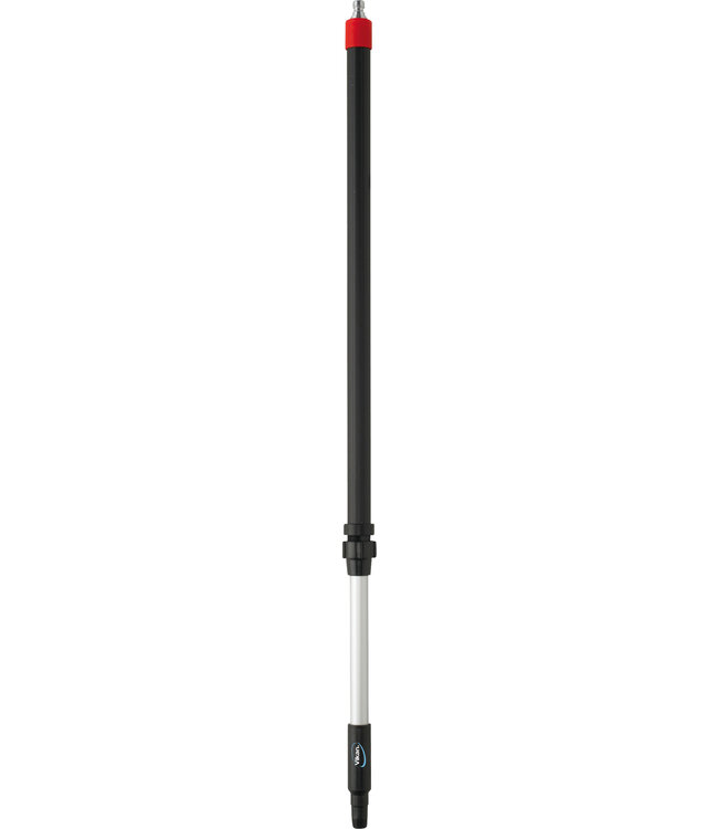 Vikan Manico telescopico con passaggio acqua, attacco rapido, alluminio, 1060 - 1600 mm, Ø32 mm, Nero