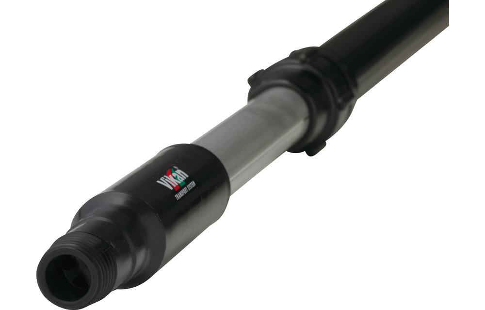 Vikan Teleskopstiel m. Wasserdurchlauf, Klick, Alu (C), 1060 - 1600 mm, Ø32 mm, Schwarz