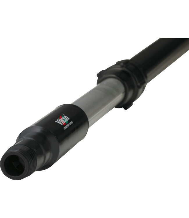 Vikan Manche alu télescopique à passage d’eau avec clic (C), 1060 - 1600 mm, Ø32 mm, Noir