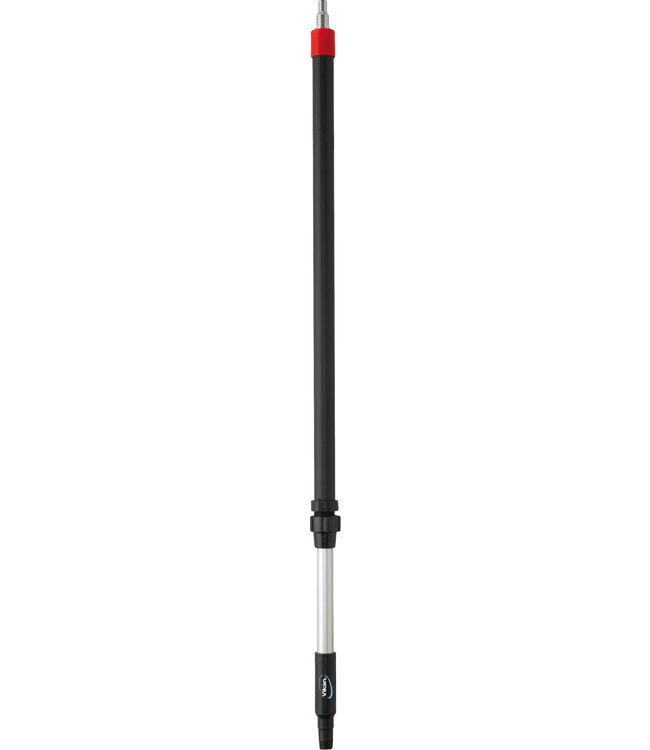 Vikan Manico telescopico con passaggio acqua, in alluminio, 1080 - 1600 mm, Ø32 mm, Nero
