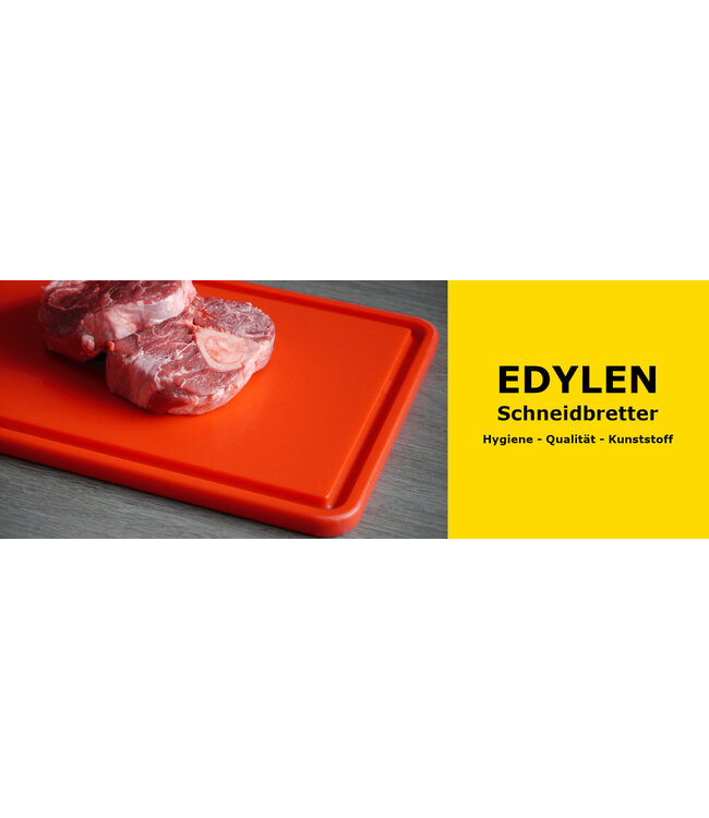 EDYLEN Schneidbrett und Tranchierbrett rot - mit Saftrille