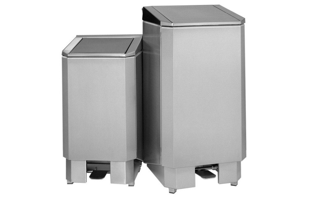 Porte-sacs à ordures 60 litres en acier inoxydable