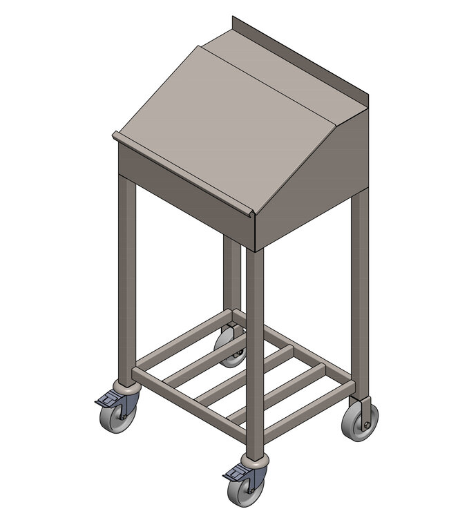 Stehpult mit Gitterrost aus Edelstahl