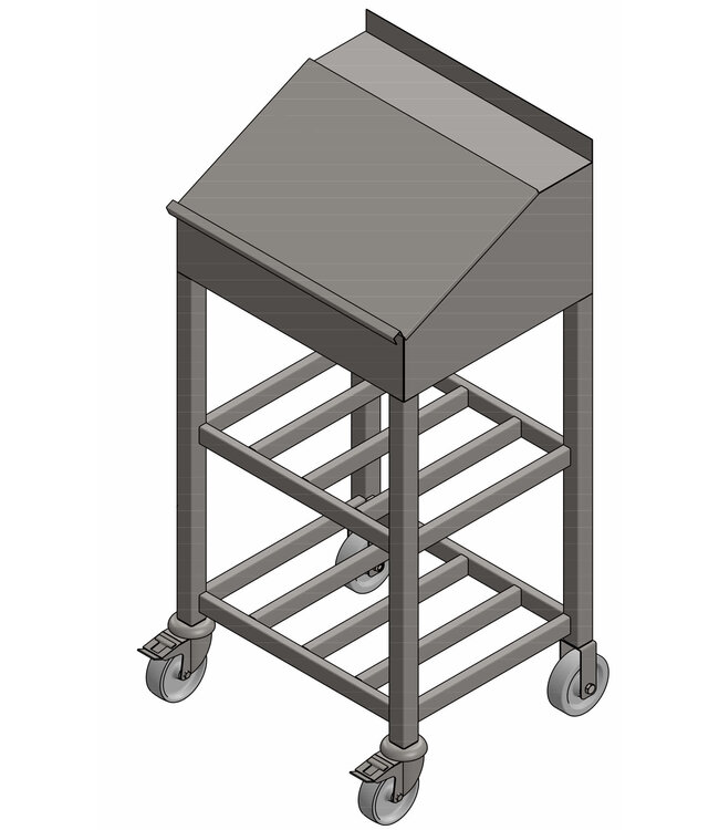 Stehpult mit Gitterrost aus Edelstahl