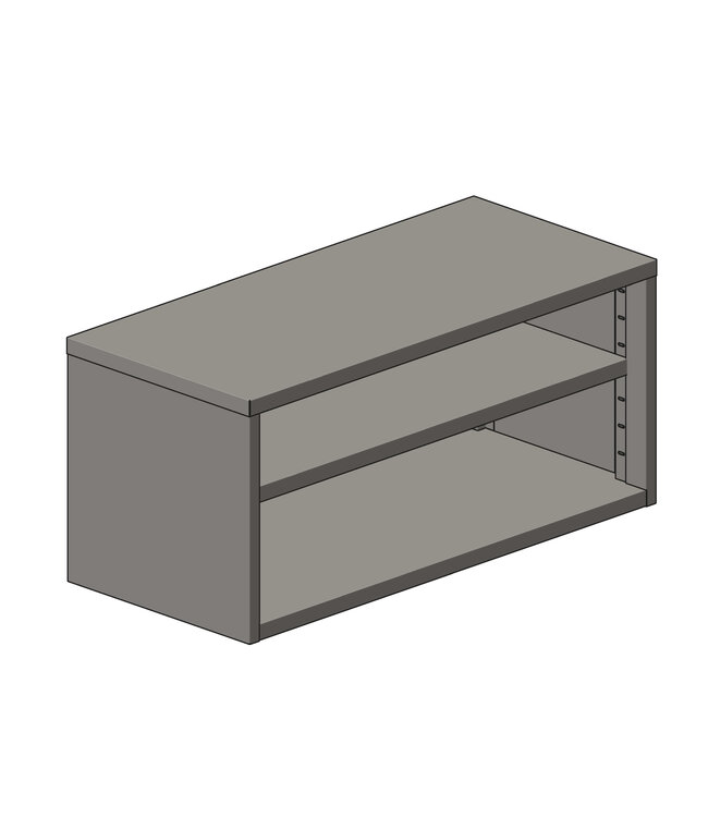 Wandschrank vorne offen aus Edelstahl