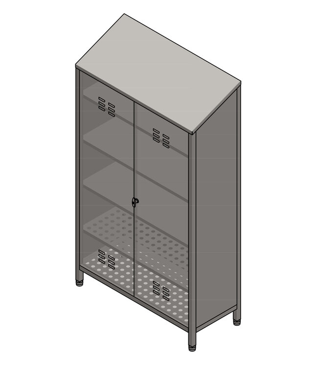Ablageschrank gross aus Edelstahl