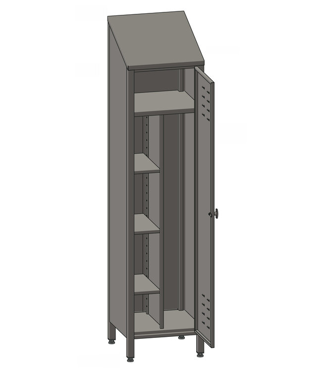 Ablage- und Besenschrank aus Edelstahl