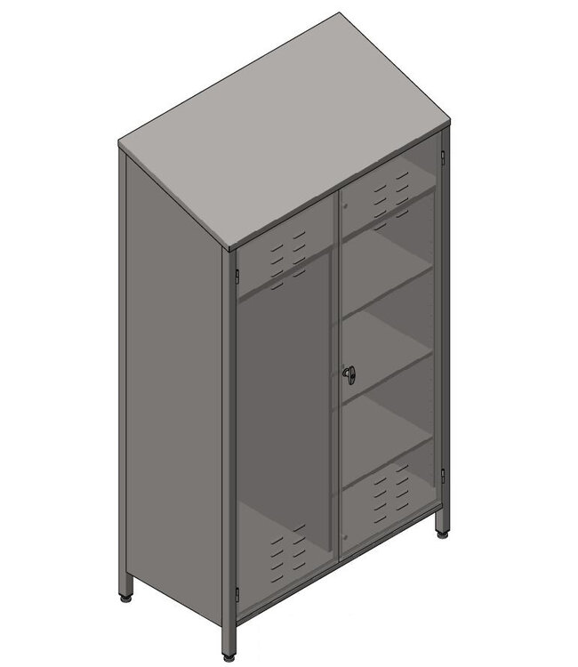 Ablage- und Besenschrank aus Edelstahl