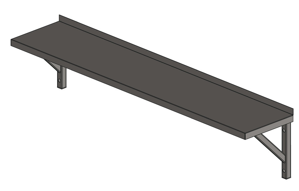 Wandbord aus Edelstahl