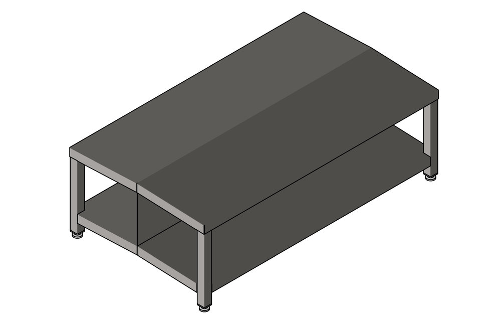Überschwenkbank 1-Etage aus Edelstahl