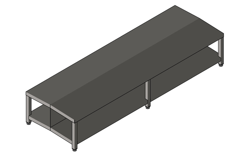 Überschwenkbank 1-Etage aus Edelstahl