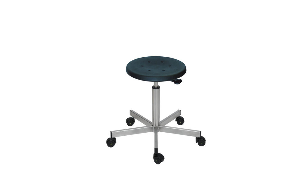 Hocker Edelstahl mit Rollen 500 - 690 mm