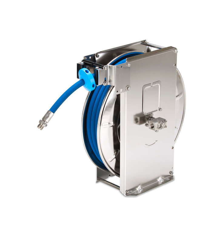 automatischer Schlauchaufroller aus Chromstahl 1/2" - 13 bis 17 m