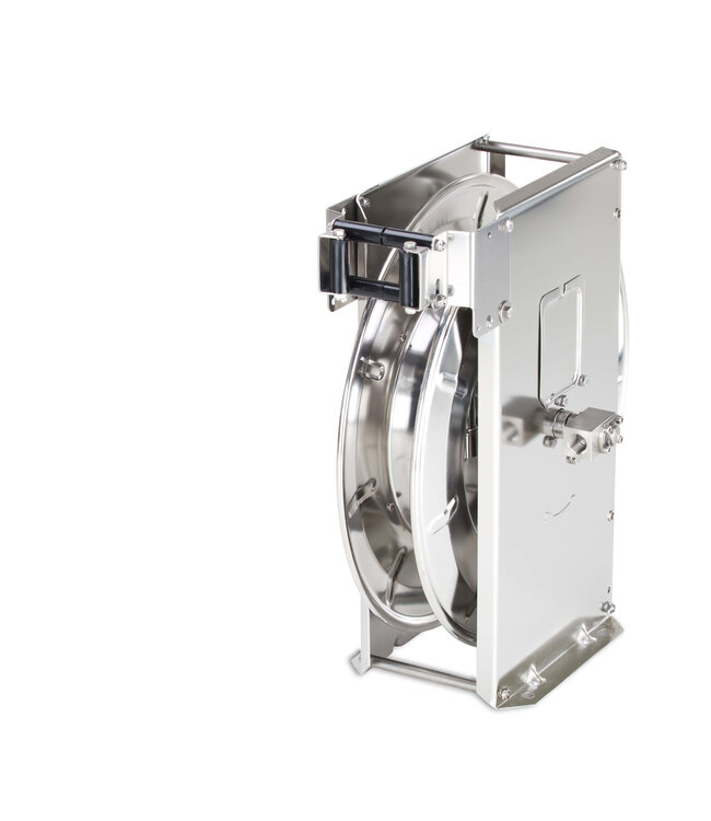 automatischer Schlauchaufroller aus Chromstahl 1/2" - 13 bis 17 m