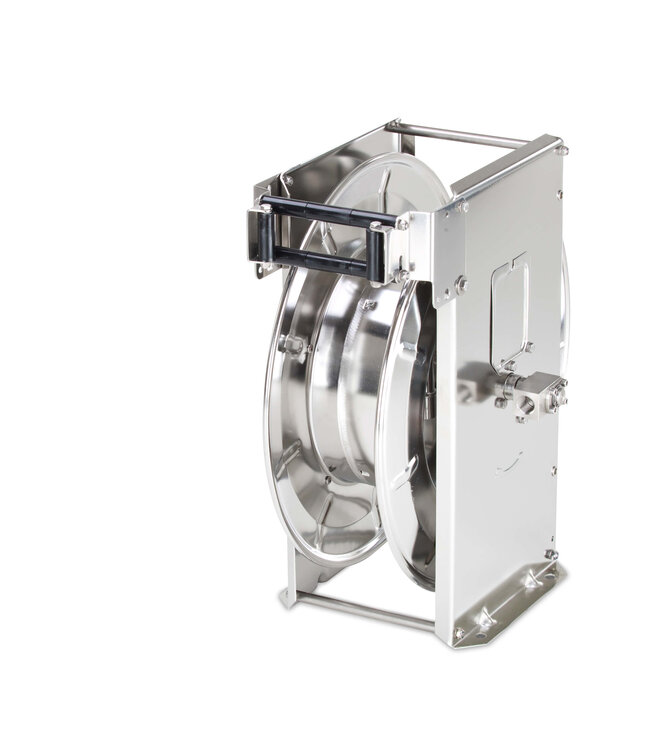 automatischer Schlauchaufroller aus Chromstahl 1/2" - 22 bis 25 m