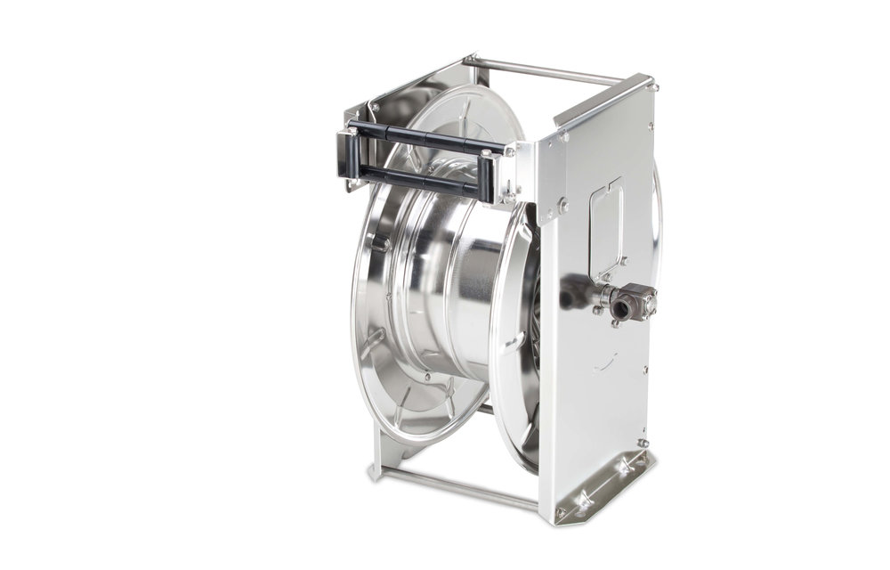 automatischer Schlauchaufroller aus Chromstahl 1/2" - 35 bis 37 m