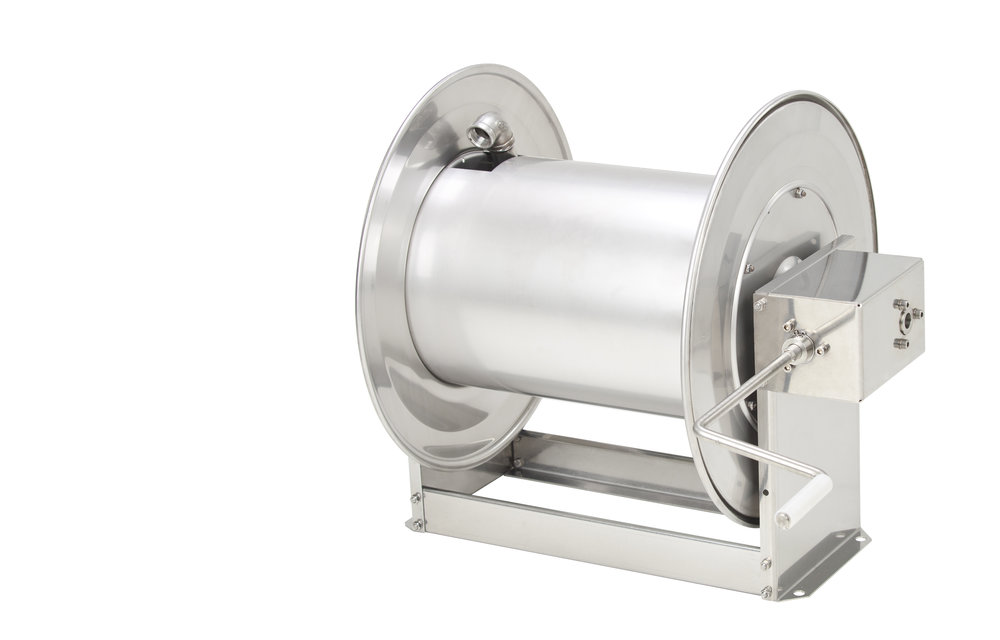 Schlauchaufroller aus Chromstahl mit Handkurbel 3/4" - 40 m