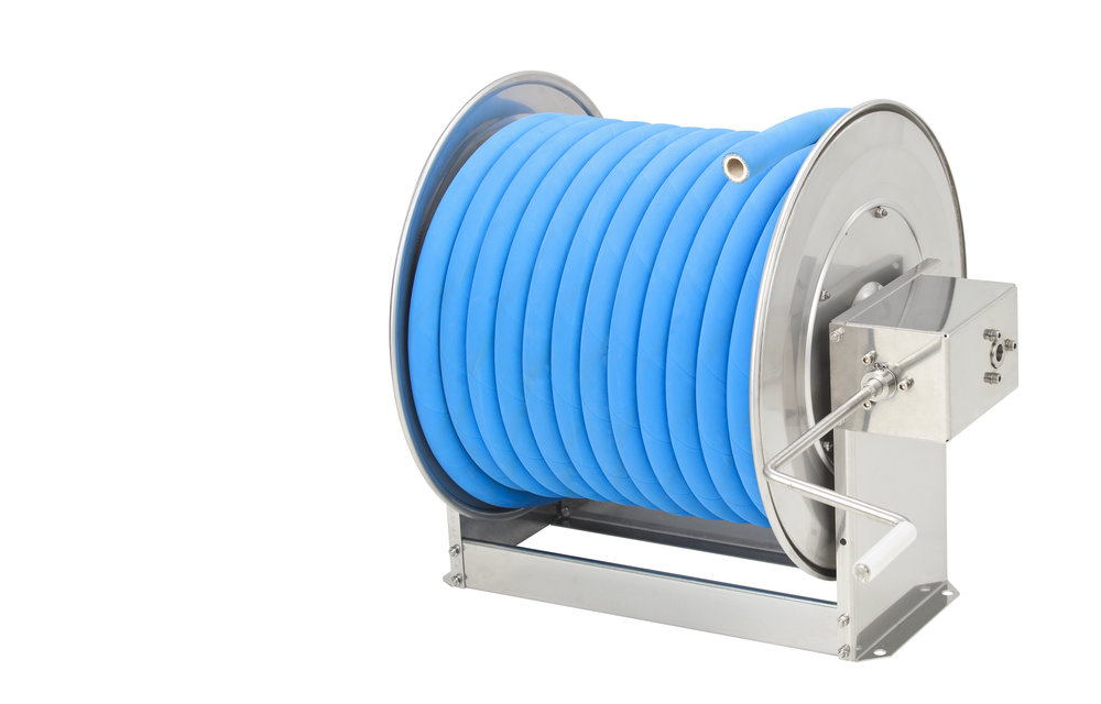 Schlauchaufroller aus Chromstahl mit Handkurbel 3/4" - 40 m